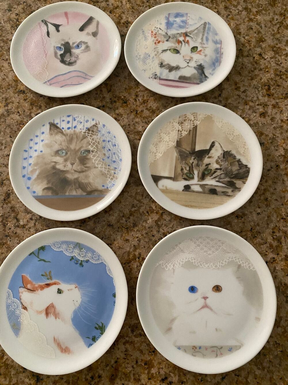 Vintage Cat Coasters by Minouettes new with original box